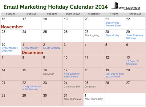 Important Dates For Your 2014 Holiday Promotional Calendar Emfluence