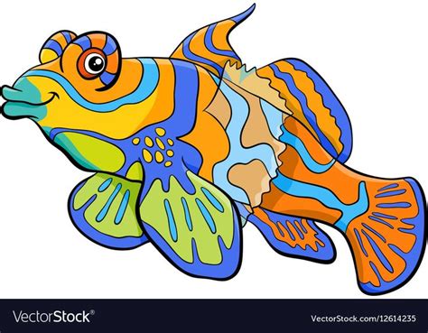 Mandarin Fish Cartoon Character Vector Image On Vectorstock