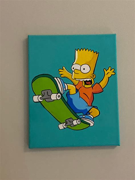 Painting Of Bart Simpson Etsy