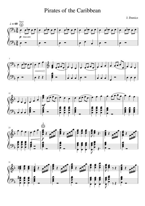 Please follow and like us: Pirates of the Caribbean (accordion) sheet music download free in PDF or MIDI
