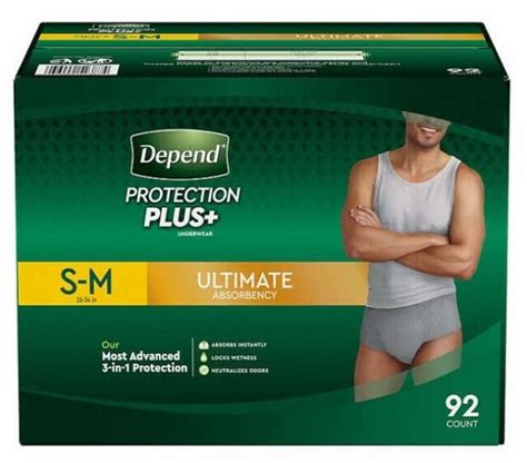 92 Depends For Men Smallmedium Incontinence Underwear Adult Diaper