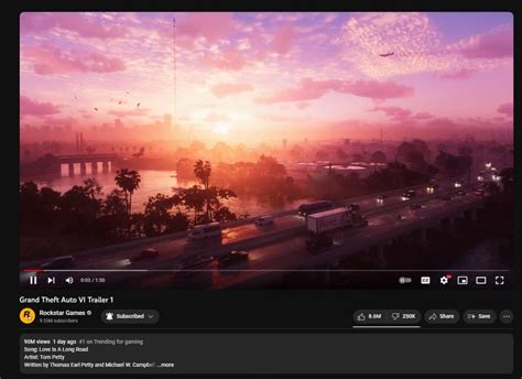 The Grand Theft Auto 6 Trailer Achieved A Crazy 90 Million Views In 24