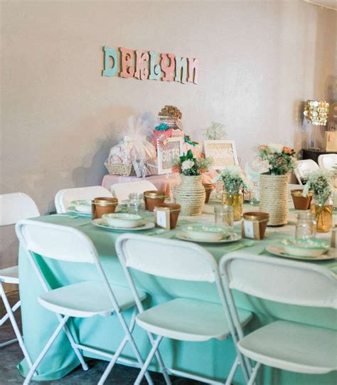 15% off with code outdoordealz. Peach & Mint Baby Shower Party Ideas | Mint baby shower ...