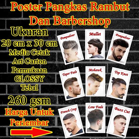 Jual Poster Model Pangkas Rambut Dan Barbershop UK Cm X Cm Shopee Indonesia