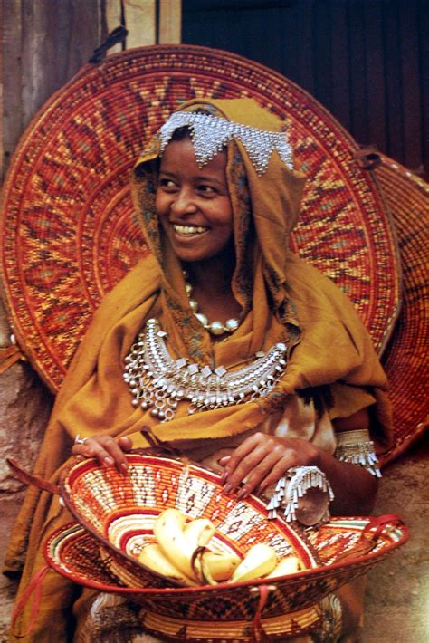 Africa Oromo Woman From Harer Ethiopia Africa Wearing Traditional