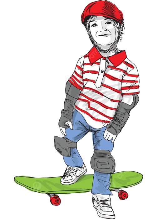 Skater Boy Illustration Skateboarder Teenager Urban Vector