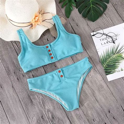 Minimalism Le 2018 Solid Sexy Swimwear Bikini Sets Womens Swimsuit Bikinis Bathing Suits With