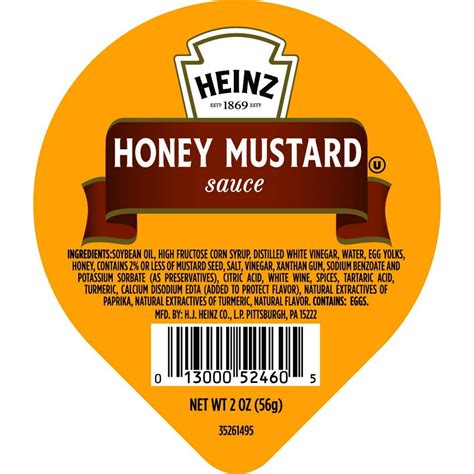 Heinz Honey Mustard 2oz Packets Pack Of 60