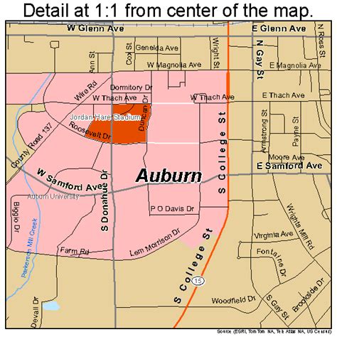 Auburn Alabama Street Map 0103076