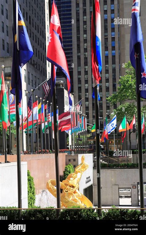National Flags Rockefeller Plaza Rockefeller Center Midtown