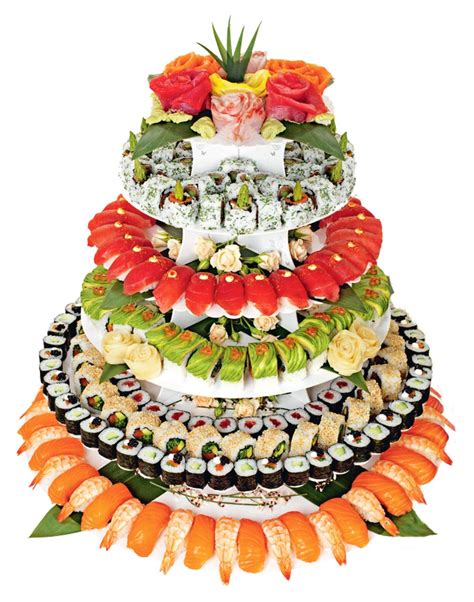 The Perfect Cake For Sashimi Lovers Sushi Torte Sushi Cake Sushi Sushi Wedding Catering