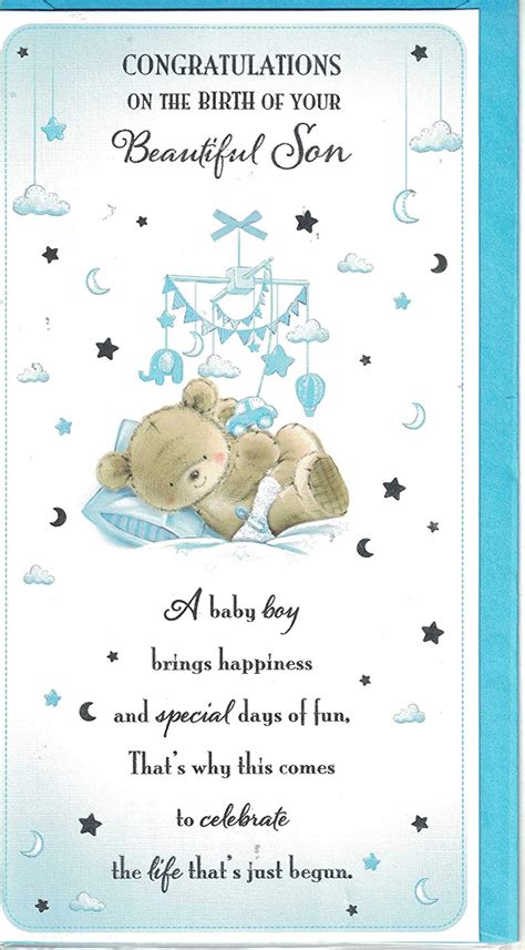 Prelude New Baby Boy Card ~ Congratulations On The Birth Of Your