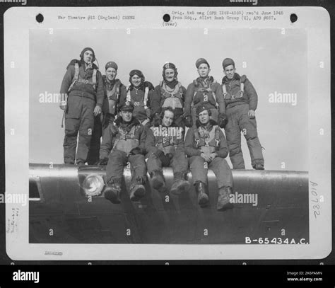 Crew 9 Of The 613th Bomb Squadron 401st Bomb Group In Front Of A