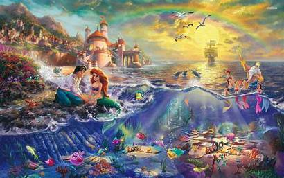 Mermaid Disney Ariel Wallpapers Kinkade Thomas Fantasy