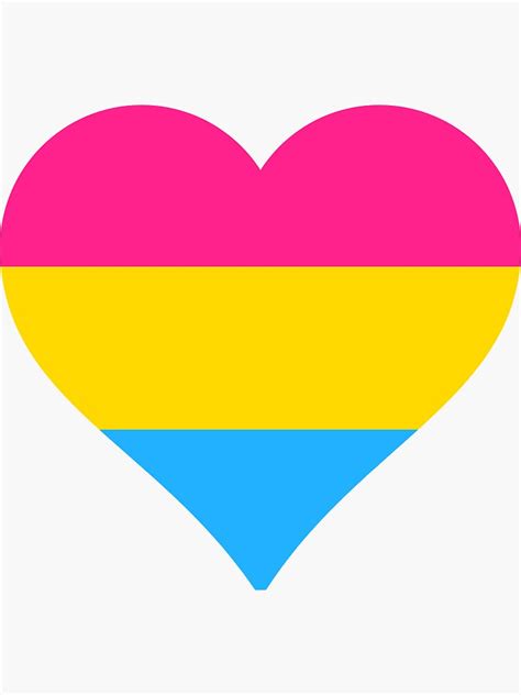 Pansexual Pride Flag Heart Shape Sticker By Seren0 Redbubble