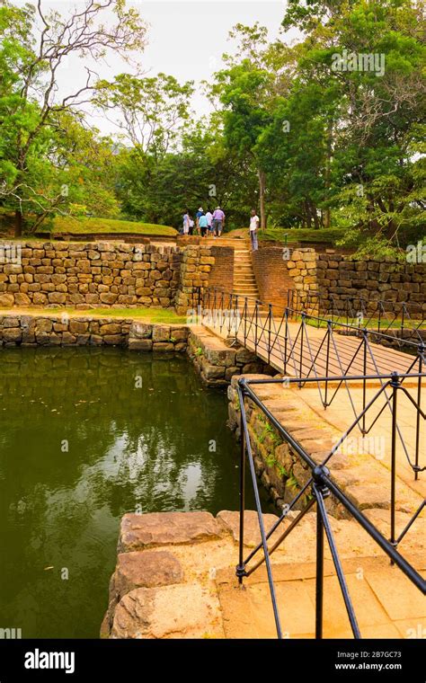 South Asia Sri Lanka Sigiriya Rock Palace Water Garden Inner Moat Water