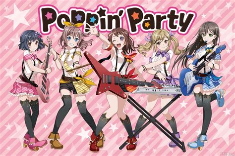Poppinparty Official Art List Bang Dream Bandori Party Bang
