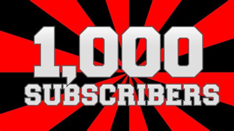 1 000 Subscribers Youtube