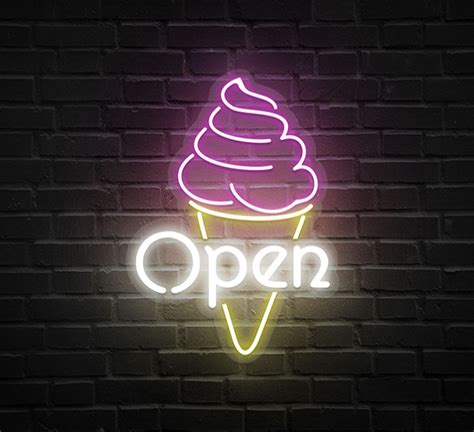 Ice Cream Open Neon Sign Custom Ice Cream Open Neon Sign Bannerbuzz