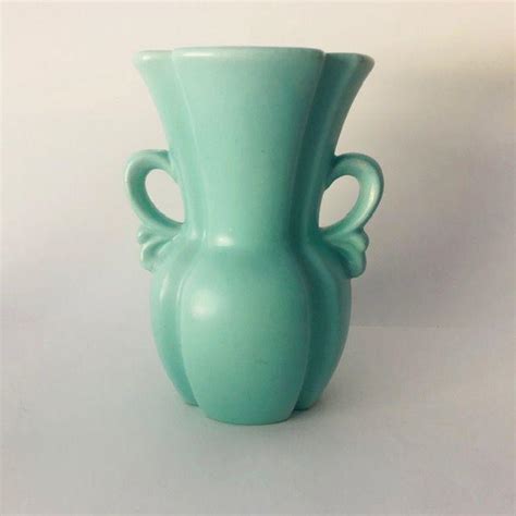 Vintage Turquoise Aqua Color Pottery Flower Vase Chairish