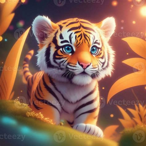 Very Detailed Cute Tiger Ai Generated 25472785 Stock Photo At Vecteezy