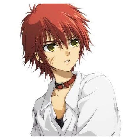 Androgynous Collar Male Messy Hair Miurakoriki Original Red Hair Scar Liked On Polyvore