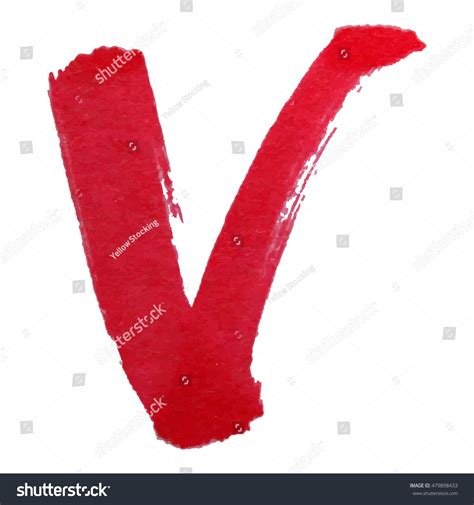 Red Tick Sign Isolated On White Stock Vector Royalty Free 479898433