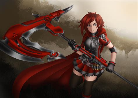 Ruby With Crescent Rose Battleaxe Mode By Lobbyrinth Rrwby