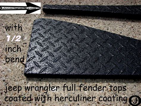 Fits Jeep Tj Black Coated Diamond Plate Full Top Fender Cover With Bend