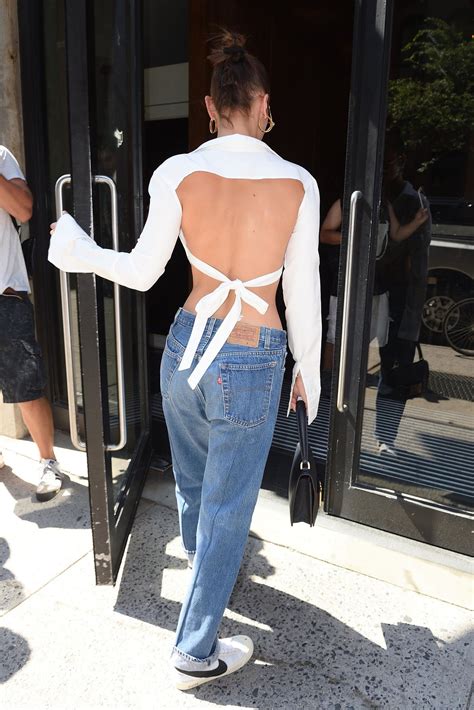 bella hadid steps out in her most radical crop top yet vogue