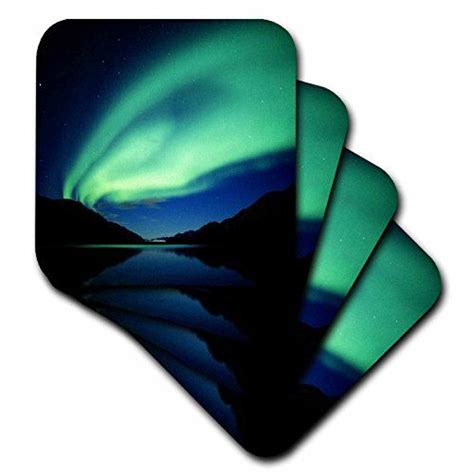 3drose Cst541121 Aurora Borealis Soft Coasters Set Of 4 Ceramic