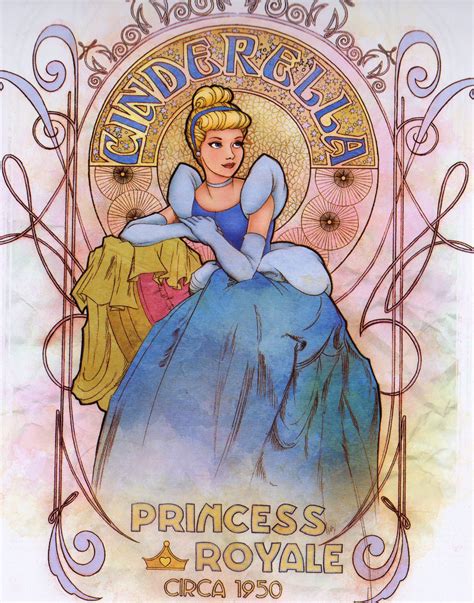 Cinderella 1950art Nouveau Cinderella From Art Of The Disney