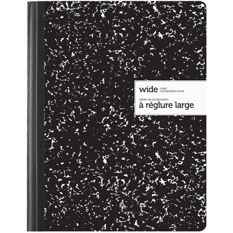 Office Depot Wide-Ruled Composition Book, Black, 7 1/2" x 9 3/4", 3/PK