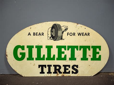 Gillette Tires Double Sided Sign Auburn Fall 2021 Rm Sothebys