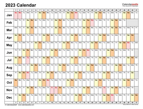 Free Printable Calendar 2023 Excel