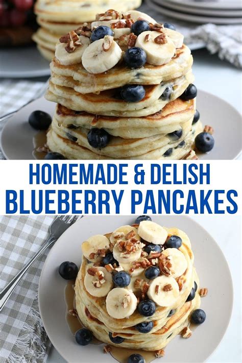 Best Homemade Blueberry Pancakes Recipe In 2020 Homemade Blueberry
