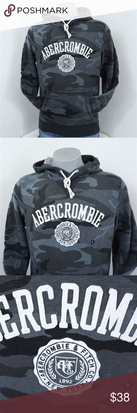 abercrombie and fitch men s hoodie gray camouflage m new with tag abercrombie and fitch men s hoodie