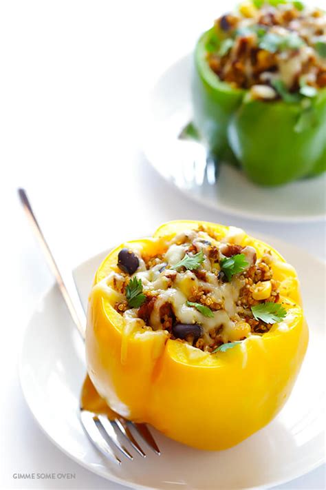 5 Ingredient Mexican Quinoa Stuffed Peppers Gimme Some Oven