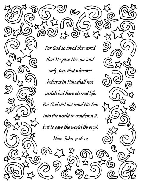 Bible Verse Coloring Pages John 3 16 - Coloring Pages Ideas