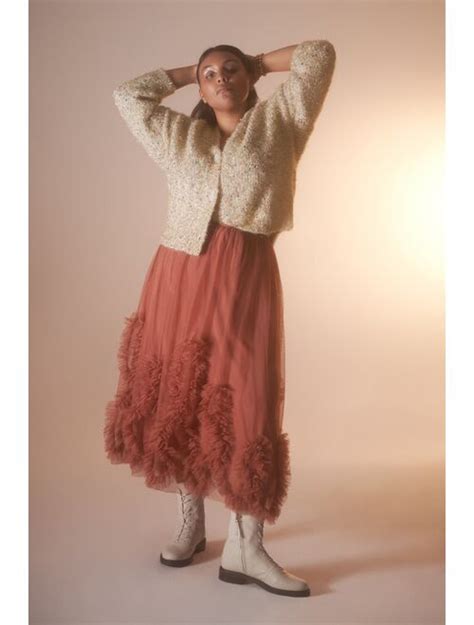 Buy Anthropologie Ruffled Tulle Midi Skirt Online Topofstyle