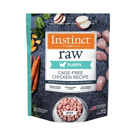 Instinct Frozen Raw Bites For Puppies Grain Free Cage Free Chicken
