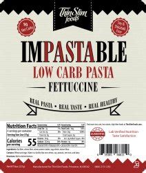Oat fiber, wheat fiber, wheat protein isolate, egg whites. ThinSlim Foods Impastable Low Carb Pasta Fettuccine [dry ...