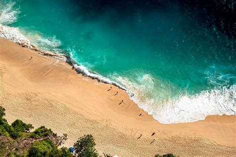 Hd Wallpaper People On Beach Island During Daytime Aerial View