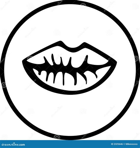 Set Of Female Lips Expressing Different Emotions In A Comic Style