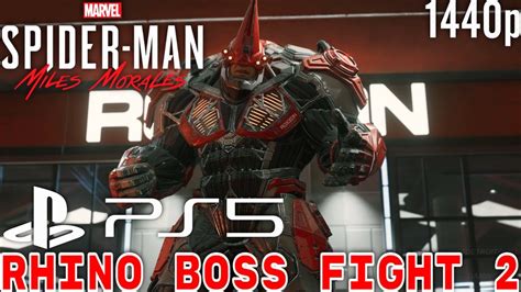Marvels Spider Man Miles Morales Ps5 Gameplay Rhino Boss Fight 2