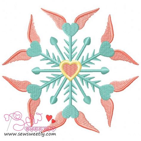Angel Snowflake Embroidery Design Pattern