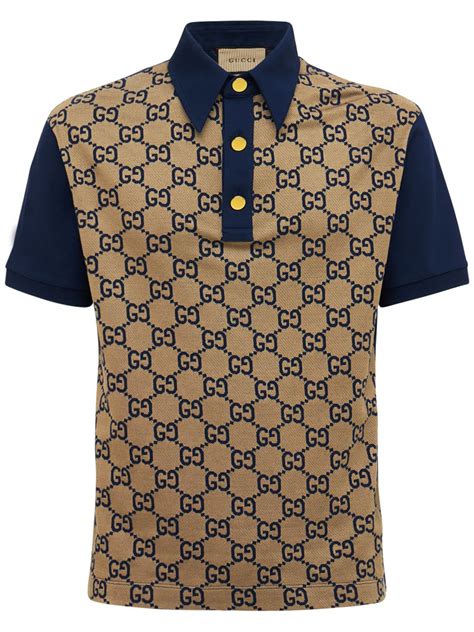 Gucci Maxi Gg Silk Cotton Polo Shirt Luisaviaroma