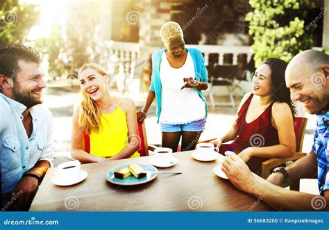 Group Friends Chilling Talking Holiday Concept Stock Photo Image Of