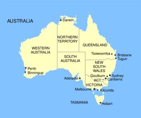 Australia Capital Map