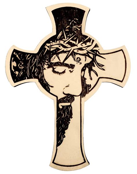 Wooden Jesus Christ Face Cross 30×22 Cm Incredible Ts